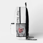 大きなハートが4つの足で歩く – かわいいペット好き プリントバックパック (右)