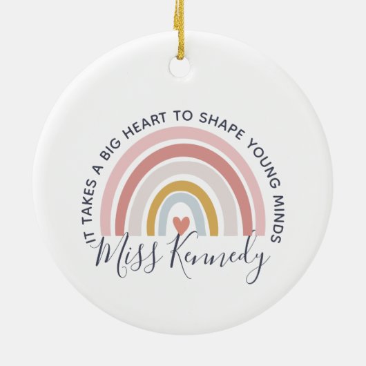 大きなハートで若者の心を形作る先生 セラミックオーナメント (裏面)