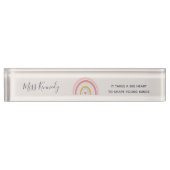 大きなハートで若者の心を形作る先生 デスクネームプレート (正面)