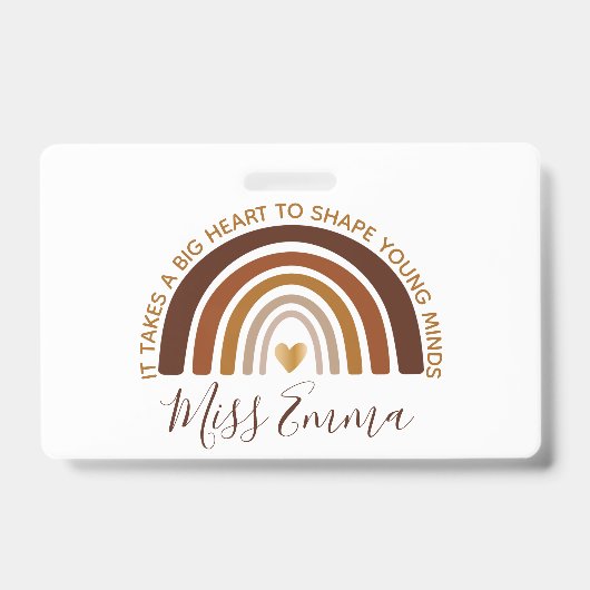 大きなハートで若者の心を形作る先生 バッジ (Front)