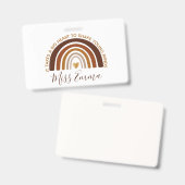 大きなハートで若者の心を形作る先生 バッジ (Front & Back)