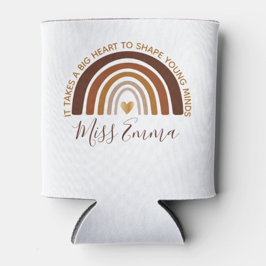 大きなハートで若者の心を形作る先生 缶クーラー (正面)