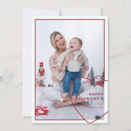 大きなハートとモダンデザインフォトカード シーズンカード