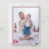 大きなハートとモダンデザインフォトカード シーズンカード (正面)