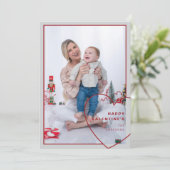 大きなハートとモダンデザインフォトカード シーズンカード (スタンド正面)