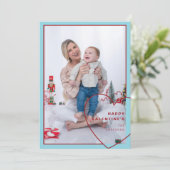 大きなハートとモダンデザインフォトカード シーズンカード (スタンド正面)