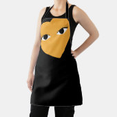 大きなハートと目を黒のエプロン エプロン (インサイチュ)
