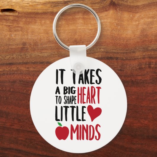 大きなハートの小さな心の言葉先生キーチェーン キーホルダー (正面)