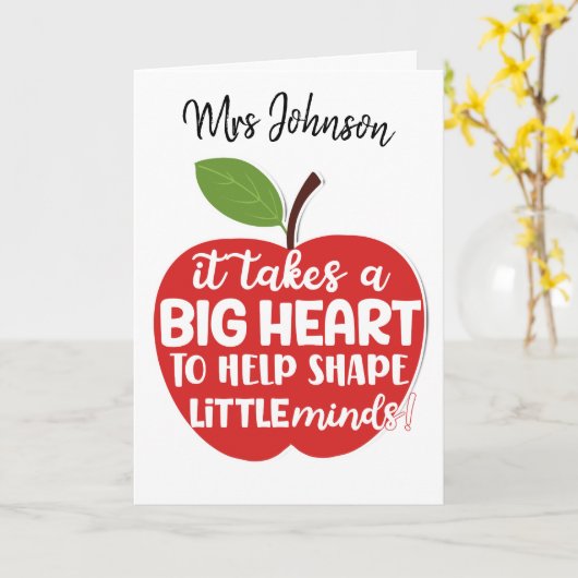 大きなハートを使って救済先生カードを作る カード (黄色い花)