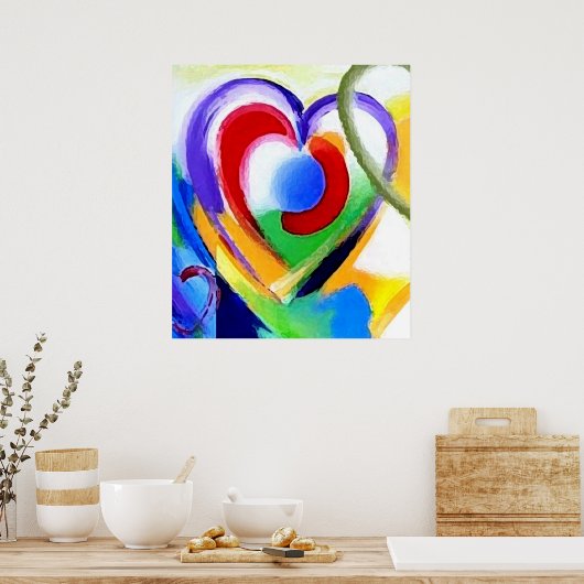 大きなハートサイズ大 ポスター (キッチン)