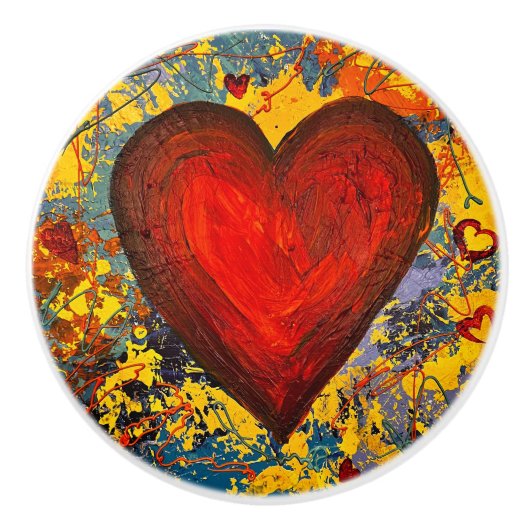 大きなハートセラミックプル セラミックノブ (正面)