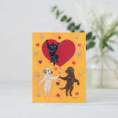 大きなハートラブラドール絵を描 ポストカード (スタンド正面)