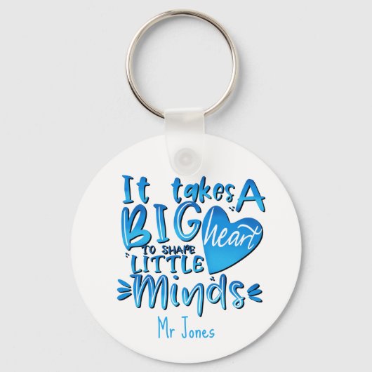 大きなハートレッドアップル先生ノートパソコンクラス キーホルダー (正面)