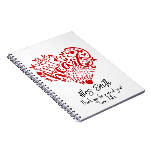 大きなハート先生Apple 感謝していYou Notebook ノートブック (右側)