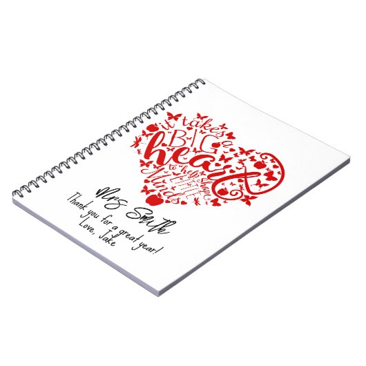 大きなハート先生Apple 感謝していYou Notebook ノートブック (左側)