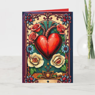 大きなハート折り札 ノートカード