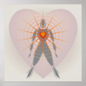 大きなハート放射光を有するヒト体 ポスター (正面)
