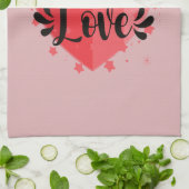 大きなハート キッチンタオル (折り畳み)