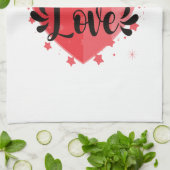 大きなハート キッチンタオル (折り畳み)