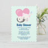 大きなハート・シャワーで寝る、かわいい子ネコ 招待状 (スタンド正面)