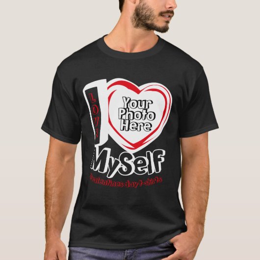 大きなハート シングル 楽しい 自分愛 Tシャツ (正面)