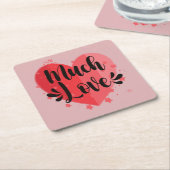 大きなハート スクエアペーパーコースター (アングル)