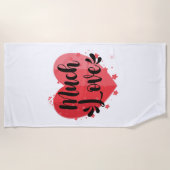 大きなハート ビーチタオル (正面)