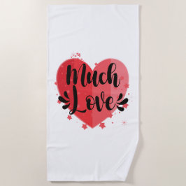 大きなハート ビーチタオル
