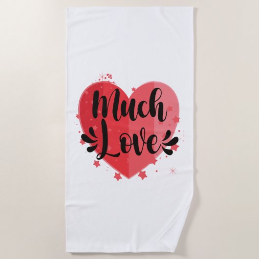 大きなハート ビーチタオル (正面)