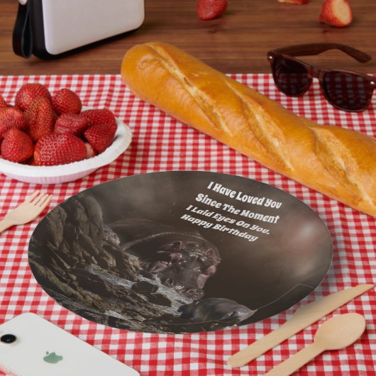 **「大きなハート、小さな愛：巨大なヒッポの愛情 ペーパープレート (ピクニック)