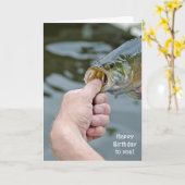 大きなバスを持つバースデーマン カード (黄色い花)