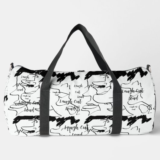 大きなバスケットボールのサッカーを笑い飛ばす ダッフルバッグ (正面)