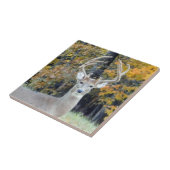 大きなバック〔雄ジカの〕枝角セラミックタイル タイル (側面)