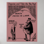大きなバッグを整理して取る – IWW社会主義アンチ ポスター (正面)