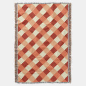 大きなバッファローチェック、錆、テラコッタとクリーム スローブランケット (正面縦)