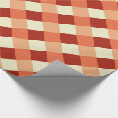 大きなバッファローチェック、錆、テラコッタとクリーム ラッピングペーパー (角)