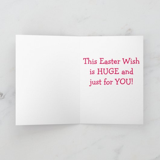 大きなバニーお尻と大きなイースターの願い シーズンカード (内部)