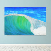 大きなバレル波 キャンバスプリント (インサイチュ (ウッドフロア))