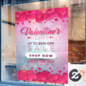 大きなバレンタインデーのビジネスセール ウィンドウサイン (カフェ窓)