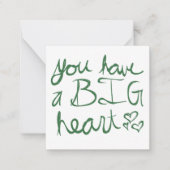 大きなバレンタインハート ノートカード (正面)