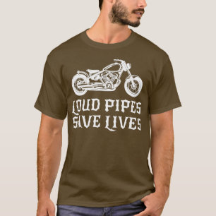 大きなパイプはバイクオートバイ乗りギフトを生きる Tシャツ