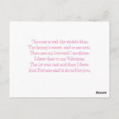 大きなパグのハグを送る | 可愛おもしろいいピンク ポストカード (裏面)