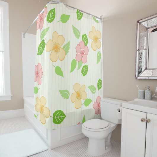 大きなパステルフラワー シャワーカーテン (インサイチュ)