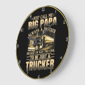 大きなパパ:常にトラック運転手クール ラージ壁時計 (傾斜)
