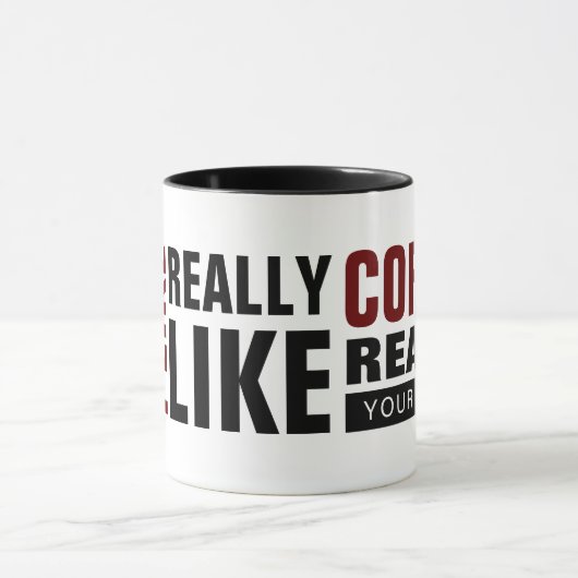 大きなパーソナライズされたタイポグラフィ マグカップ (中央)