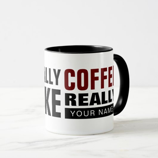 大きなパーソナライズされたタイポグラフィ マグカップ (正面右)