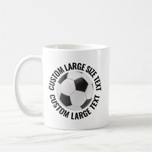 大きなパーソナライズされたテキストサッカーボール 11オンス カスタム コーヒーマグカップ