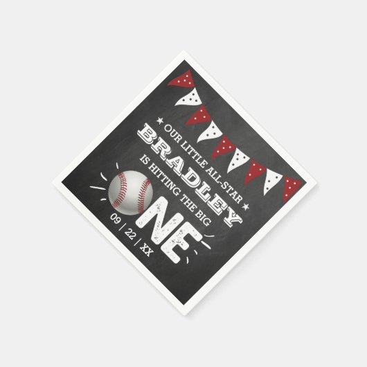 大きなヒット |野球の一回目の誕生日 スタンダードカクテルナプキン (角)