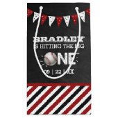 大きなヒット |野球の一回目の誕生日 スモールペーパーバッグ (裏面)