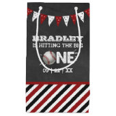 大きなヒット |野球の一回目の誕生日 スモールペーパーバッグ (正面)